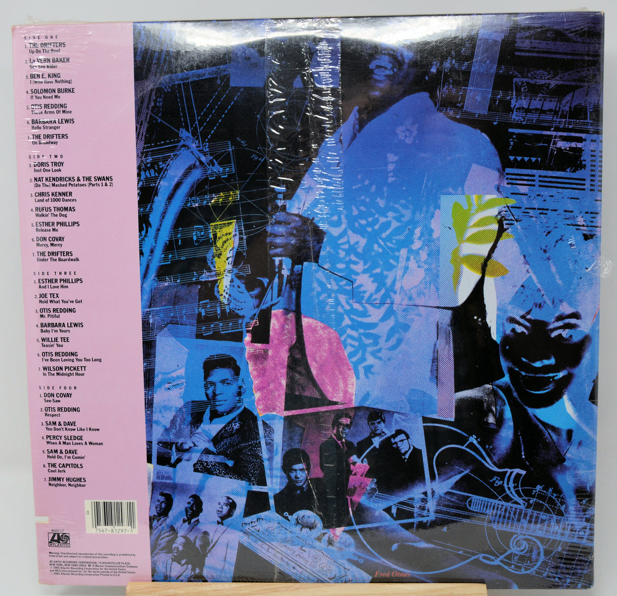 Album cover with collage of musicians and text on a gray background