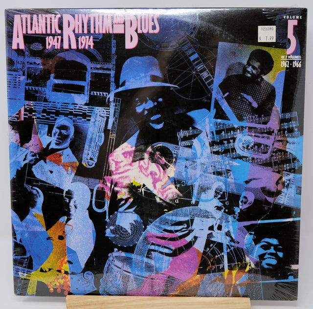 Vinyl record cover for 'Atlantic Rhythm and Blues 1947-1974 Volume 5' with colorful collage design.