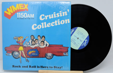 Vinyl record with blue cover featuring cartoon characters and 'WMEX' branding.