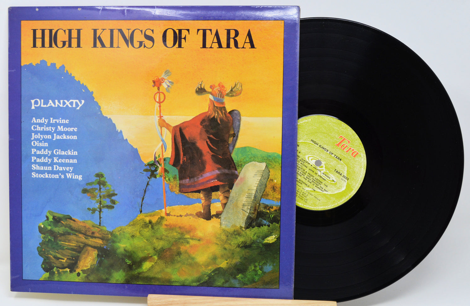 Vinyl record with cover featuring 'High Kings of Tara' on a white background