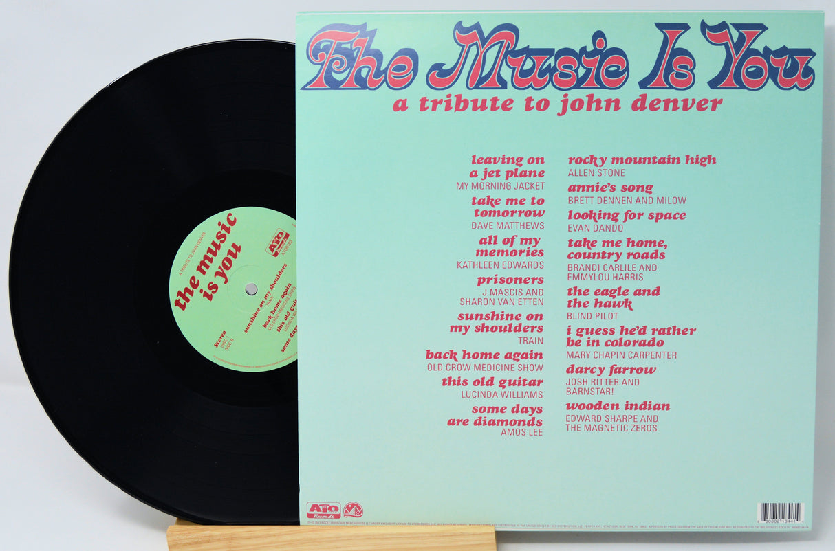 Black vinyl record with white label on a white background