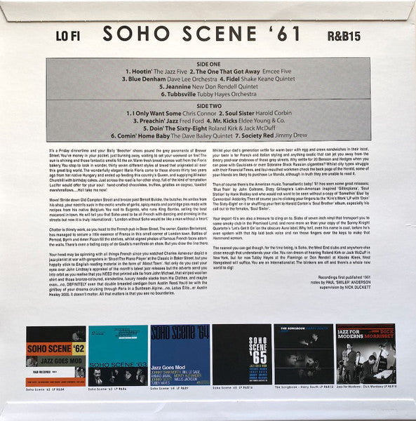 Back cover of a vinyl record with tracklist and album information.