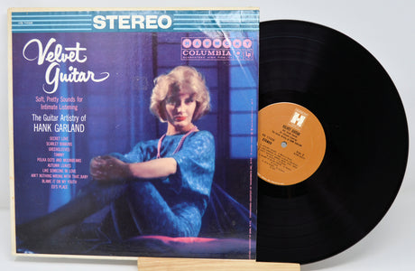 Velvet Guitar album vinyl with color cover showing a woman in blue and tracklist