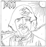 Line art of a Western-themed color by number portrait with sun, mountains, and man in scarf