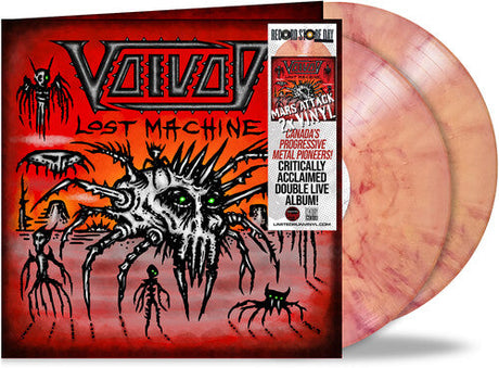 Voivod Lost Machine double vinyl set with exclusive red and pink marbled records and illustrated album cover