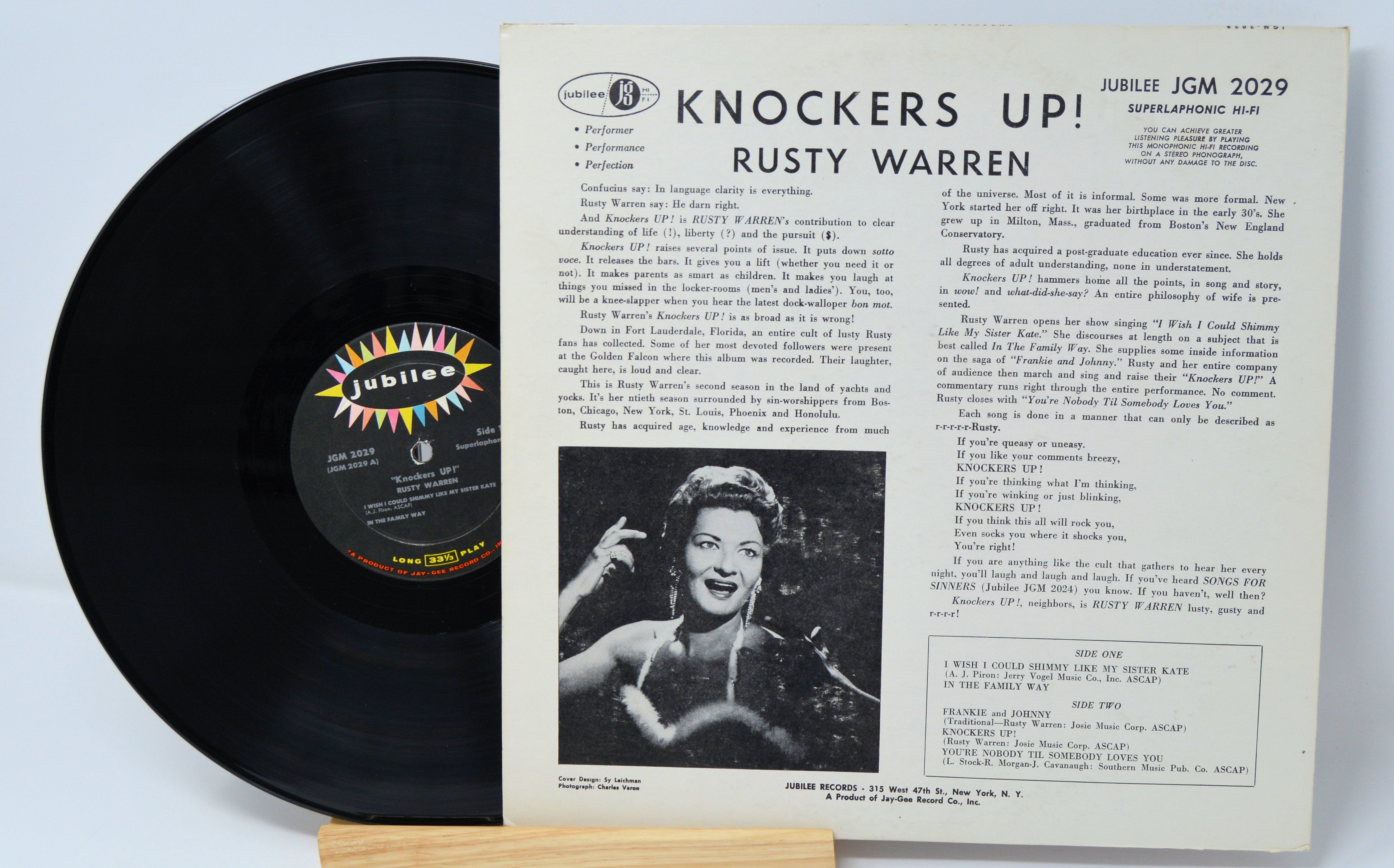 Rusty Warren Knockers Up, Vinyl Record Album LP, Jubilee 2029 Joe's