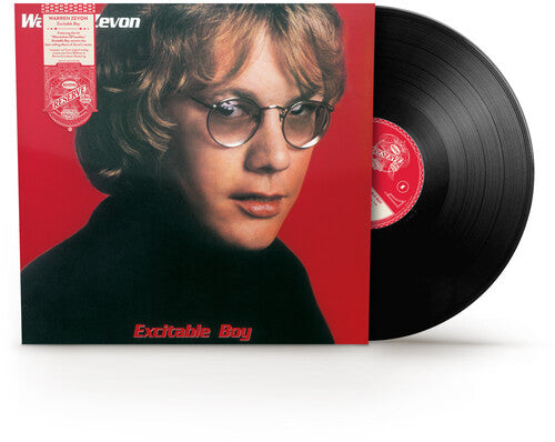 Vinyl record with a cover featuring a person's face and album title 'Excitable Boy' on a red background.