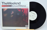 Vinyl record with 'The Weeknd' album cover titled 'Echoes of Silence' on a white background.