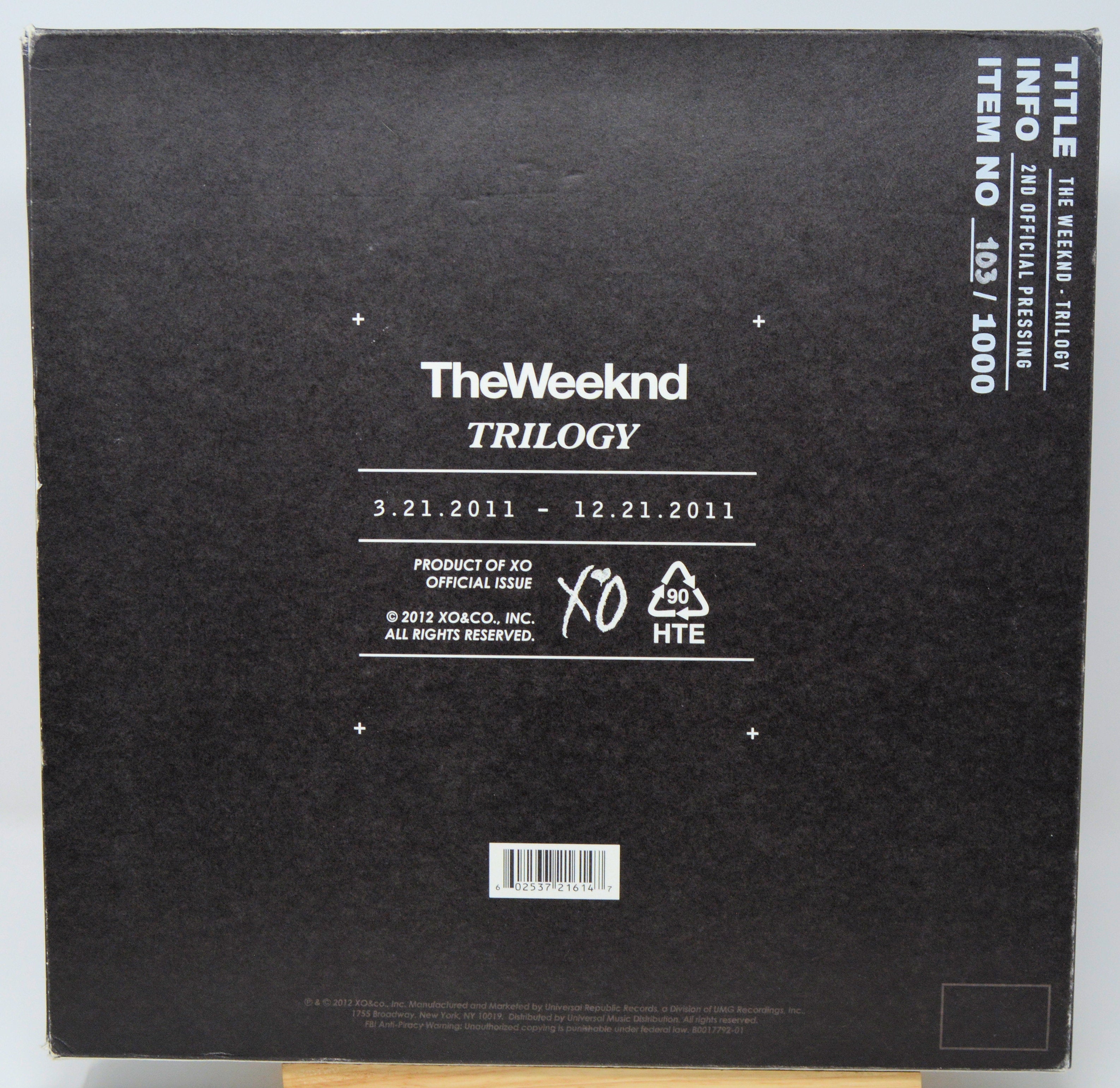 Weeknd - Trilogy Box Set, #'d, Vinyl Record Album, LP – Joe's Albums