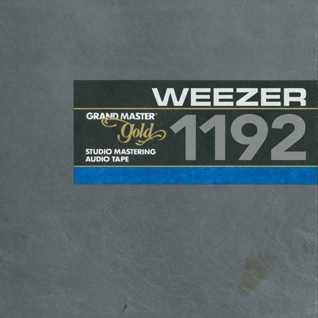 Weezer album cover with text on a gray background