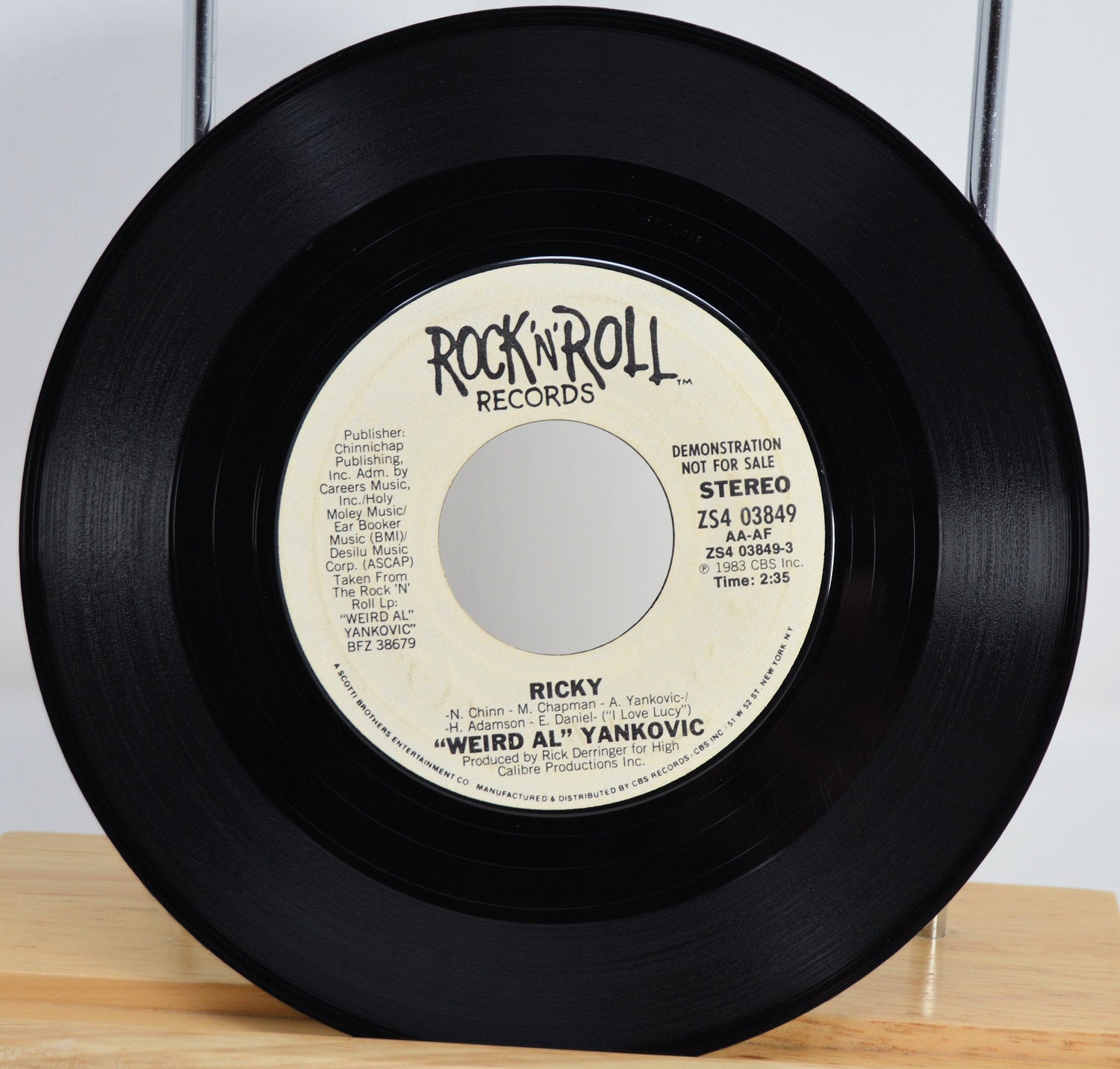 Weird Al Yankovic Ricky 7-inch vinyl record with Rock 'n Roll Records demo label