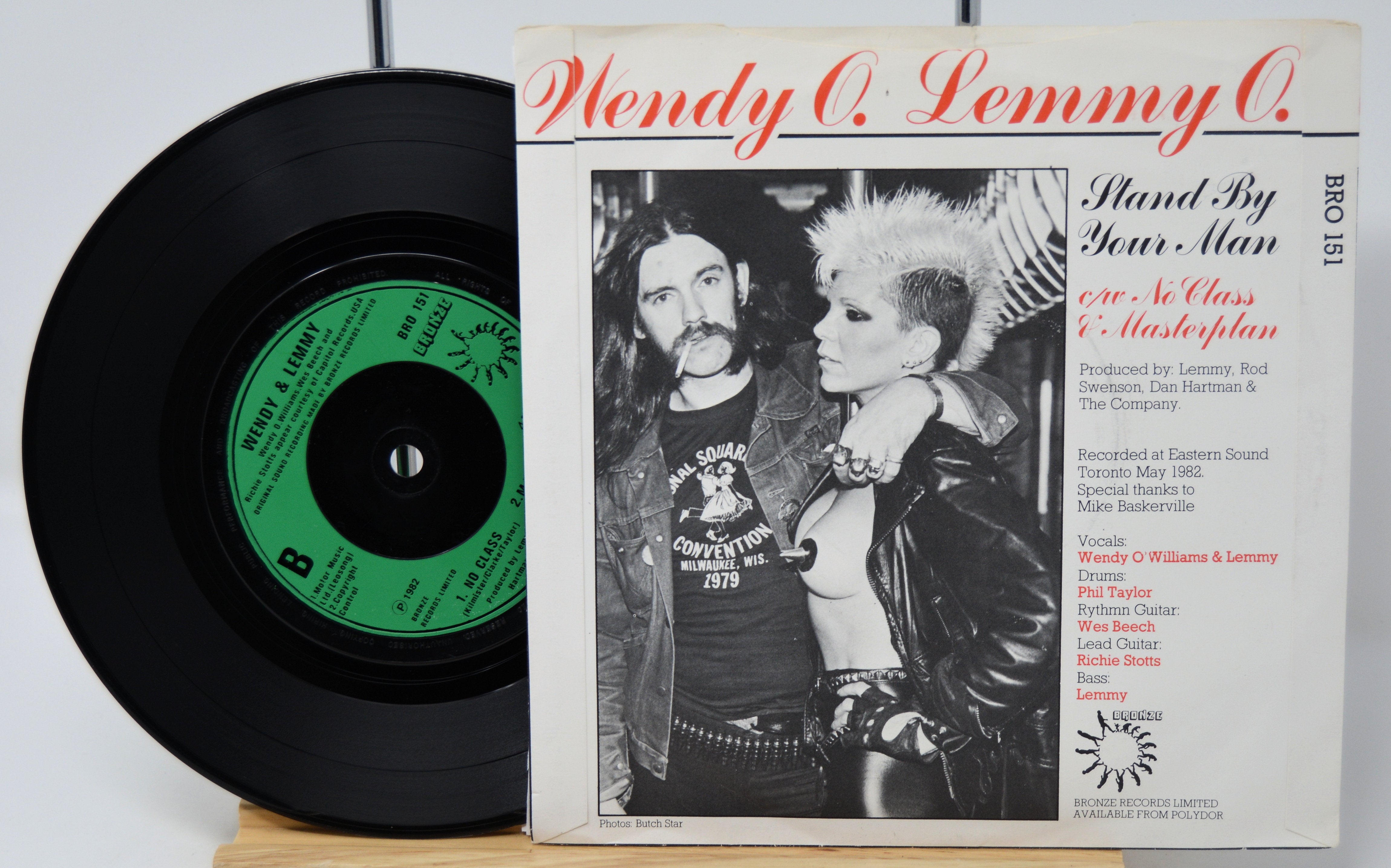 Lemmy & Wendy 7inch record ￼ Wendy O. Williams & Lemmy - Stand By Your Man, 7 Inch Vinyl Record