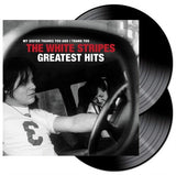 Vinyl record set with cover featuring two people in a car, text 'My Sister Thanks You and I Thank You The White Stripes Greatest Hits'.