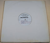 Front view of white vinyl sleeve showing Hub-Servall Basement Boys test pressing label