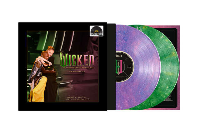 Vinyl record set with 'Wicked' cover art and multicolored disc