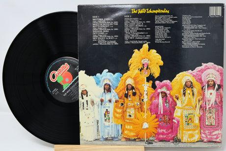 Vinyl record with colorful album cover featuring people in elaborate costumes, on a white background.