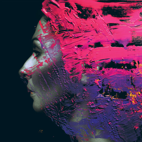 Wilson, Steven - Hand.Cannot.Erase Abstract art with a side profile of a person and vibrant pink and purple brushstrokes.
