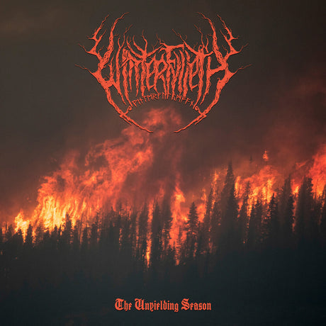 Album cover with a fiery landscape and band logo, featuring the text 'Winterfylleth' and 'The Unyielding Season'.