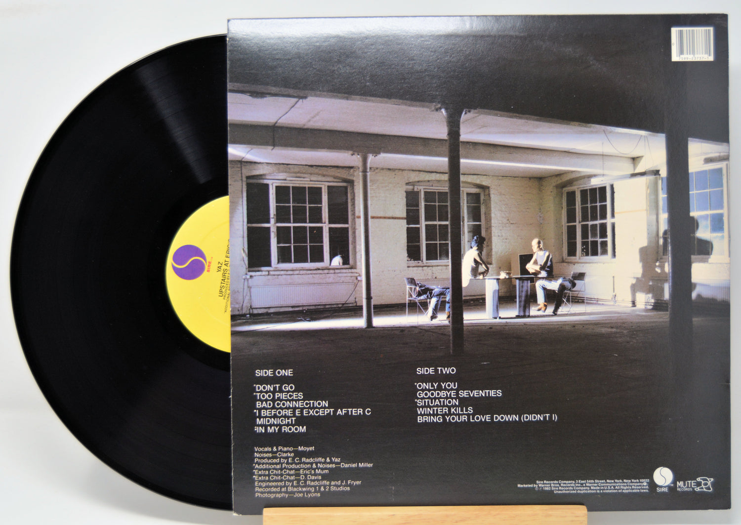 'Yaz Upstairs At Erics' Vinyl record with a cover showing manequins sitting at a table.