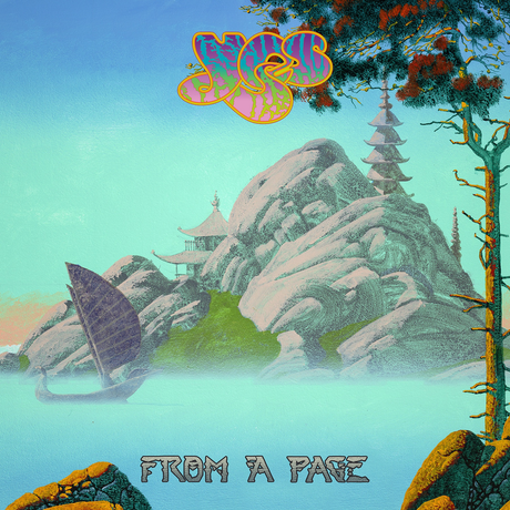 Album cover with a mountain, pagoda, and sailboat against a blue sky with 'Yes' logo and 'From a Page' text.