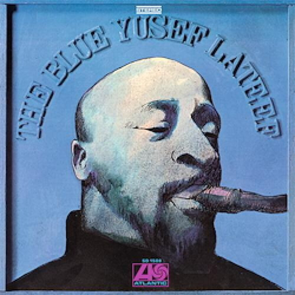 Album cover with a stylized portrait of a person with a blue background