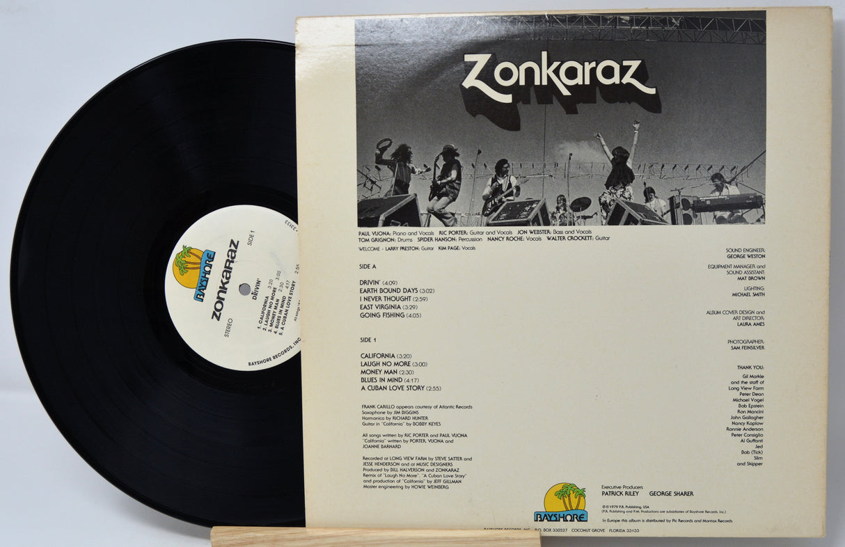 Vinyl record with Zonkaraz album cover showing tracklist and artwork.