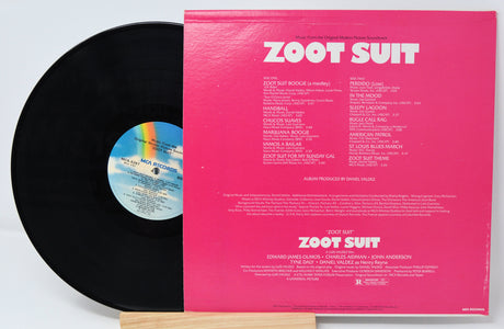 Back cover of Zoot Suit Original Motion Picture Soundtrack vinyl record with track listings