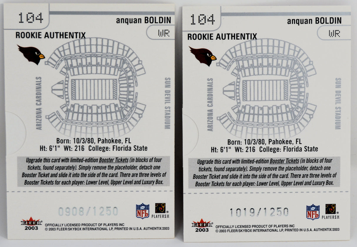 Boldin, Anquan - 2003 Fleer Authentix