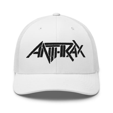 Anthrax - Black on White Trucker HD Embroidered Hat