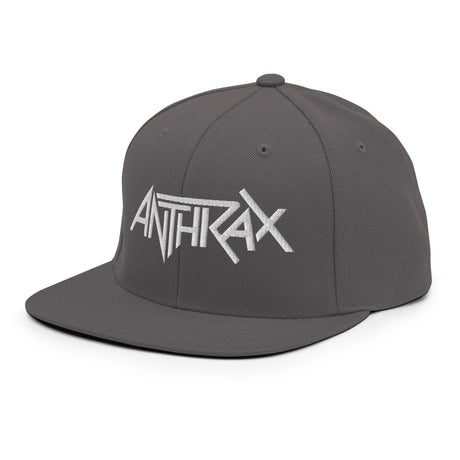 Anthrax - White on Gray Snapback HD Embroidered Hat