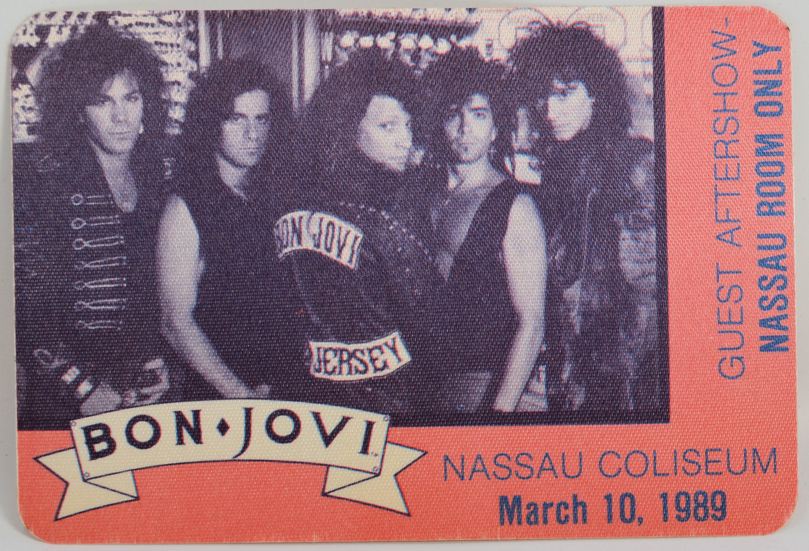 Bon Jovi - Guest Aftershow Pass 1989 Nassau Coliseum, Unpeeled