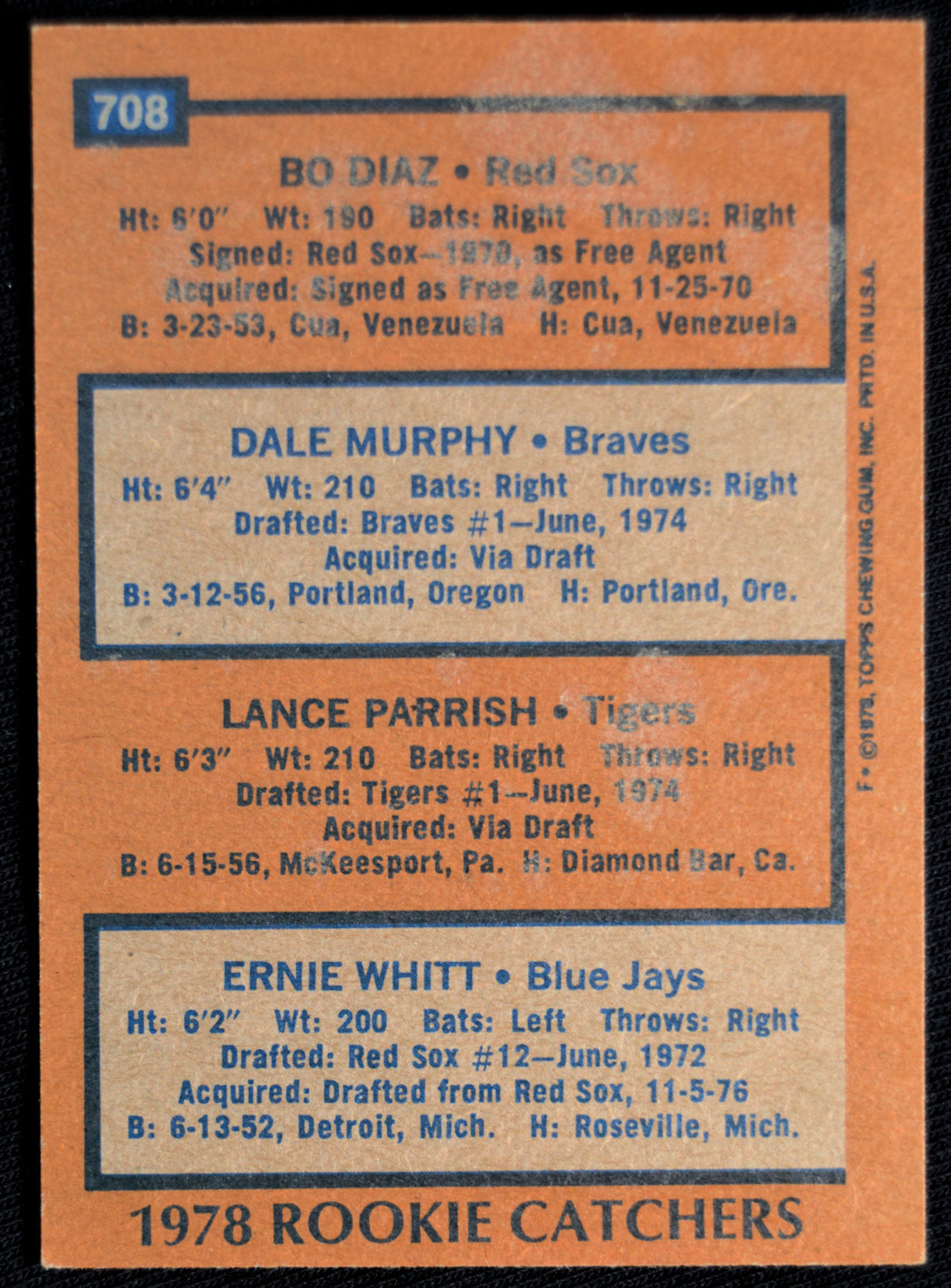 Murphy, Dale - 1978 Topps RC (Parrish)