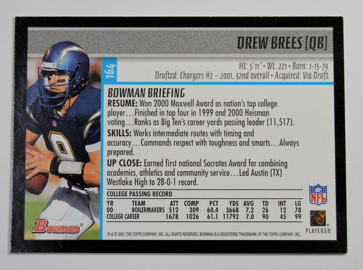 Brees, Drew - 2001 Bowman