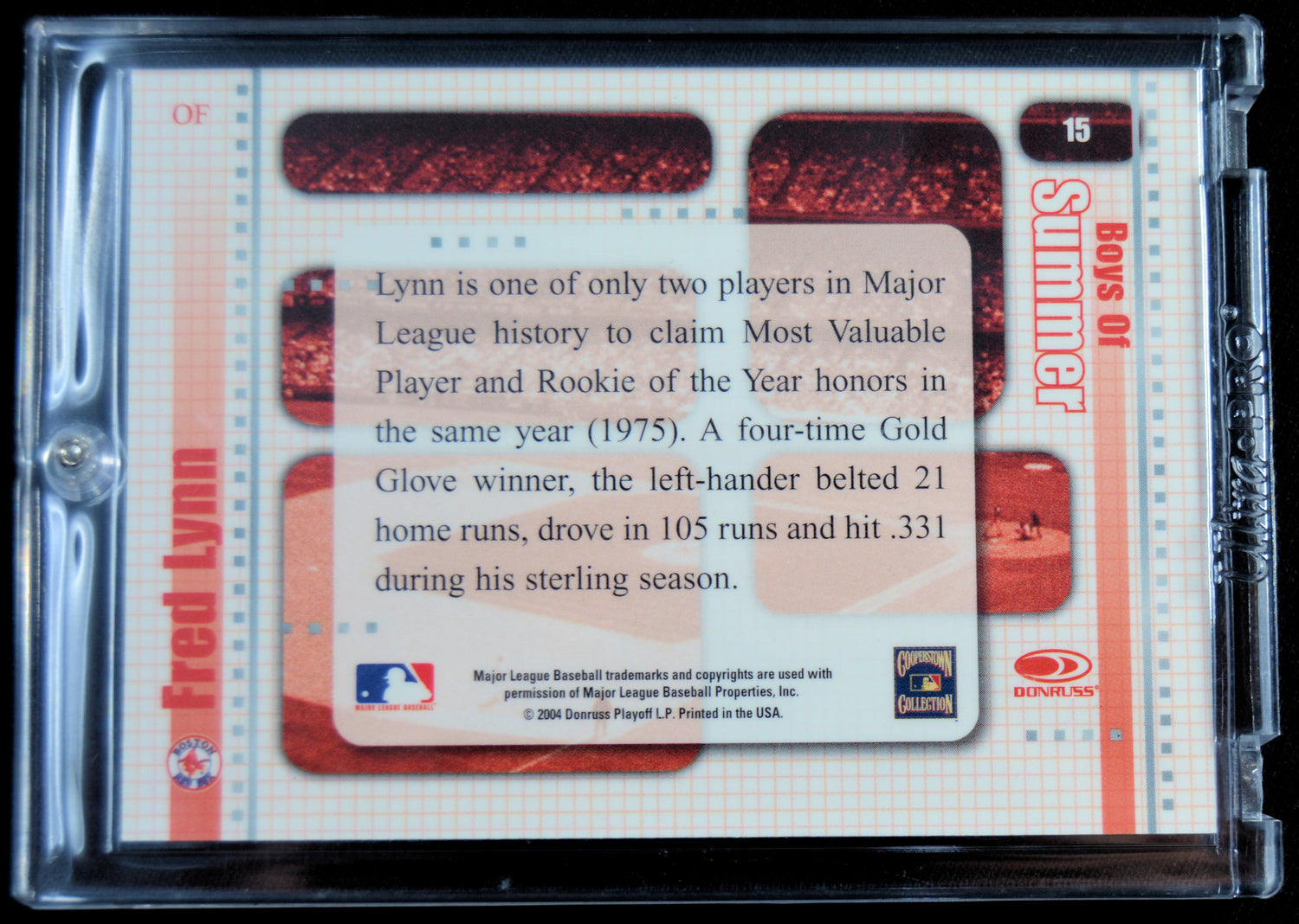 Lynn, Fred - 2004 Timelines Autograph