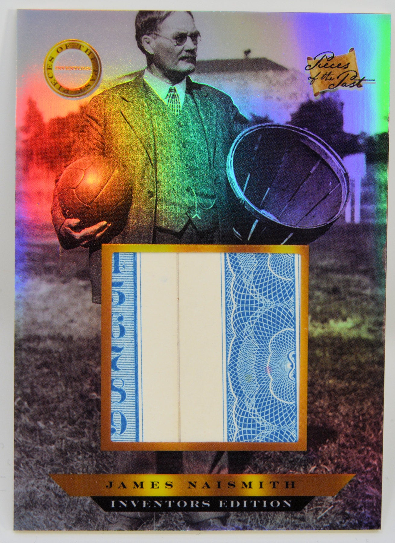 James Naismith - Jumbo Relic Card, Keepsake Pieces of the Past Inventors