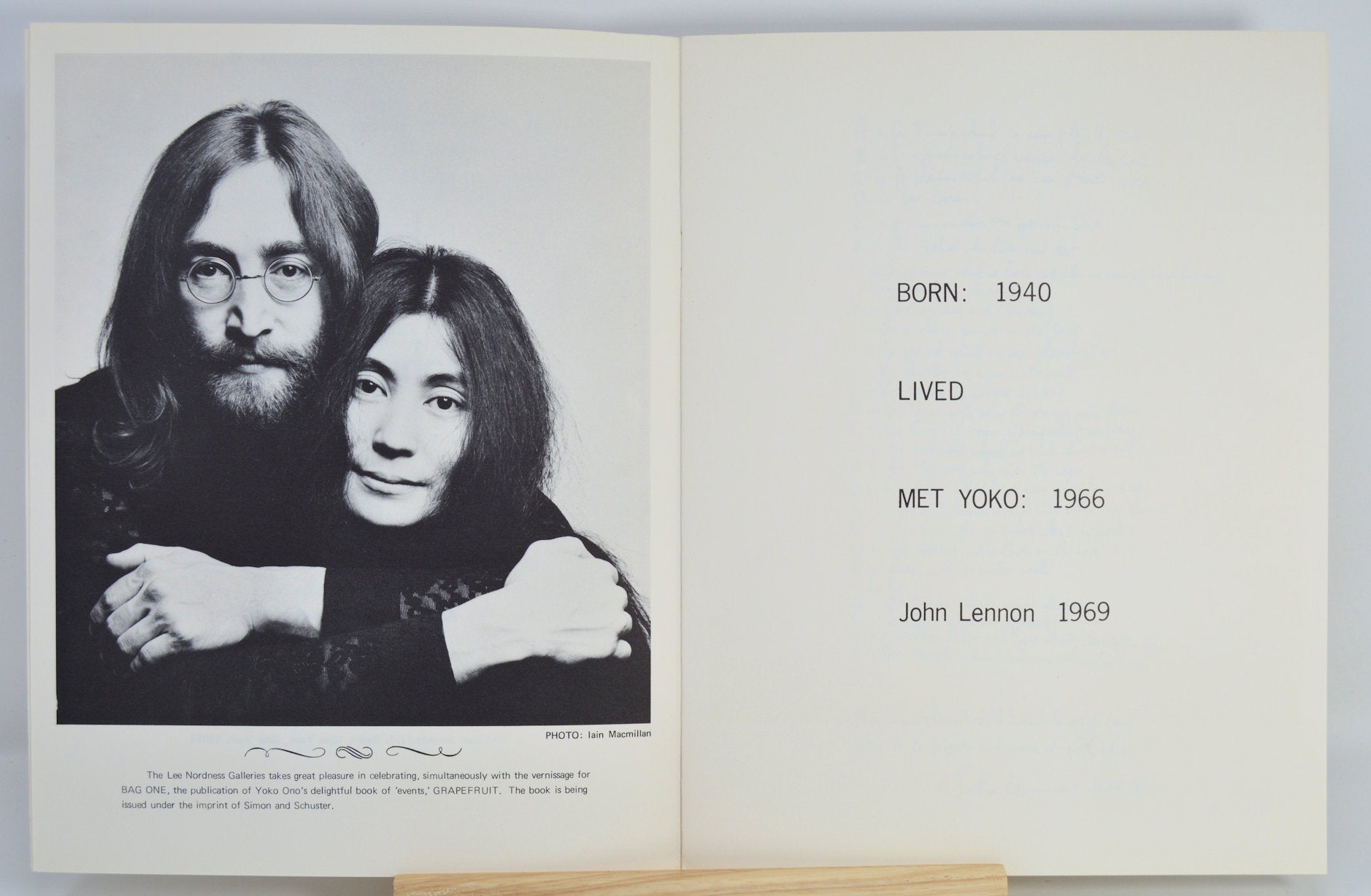 John Lennon - Bag One 1970 Nordness Galleries Program – Joe's Albums