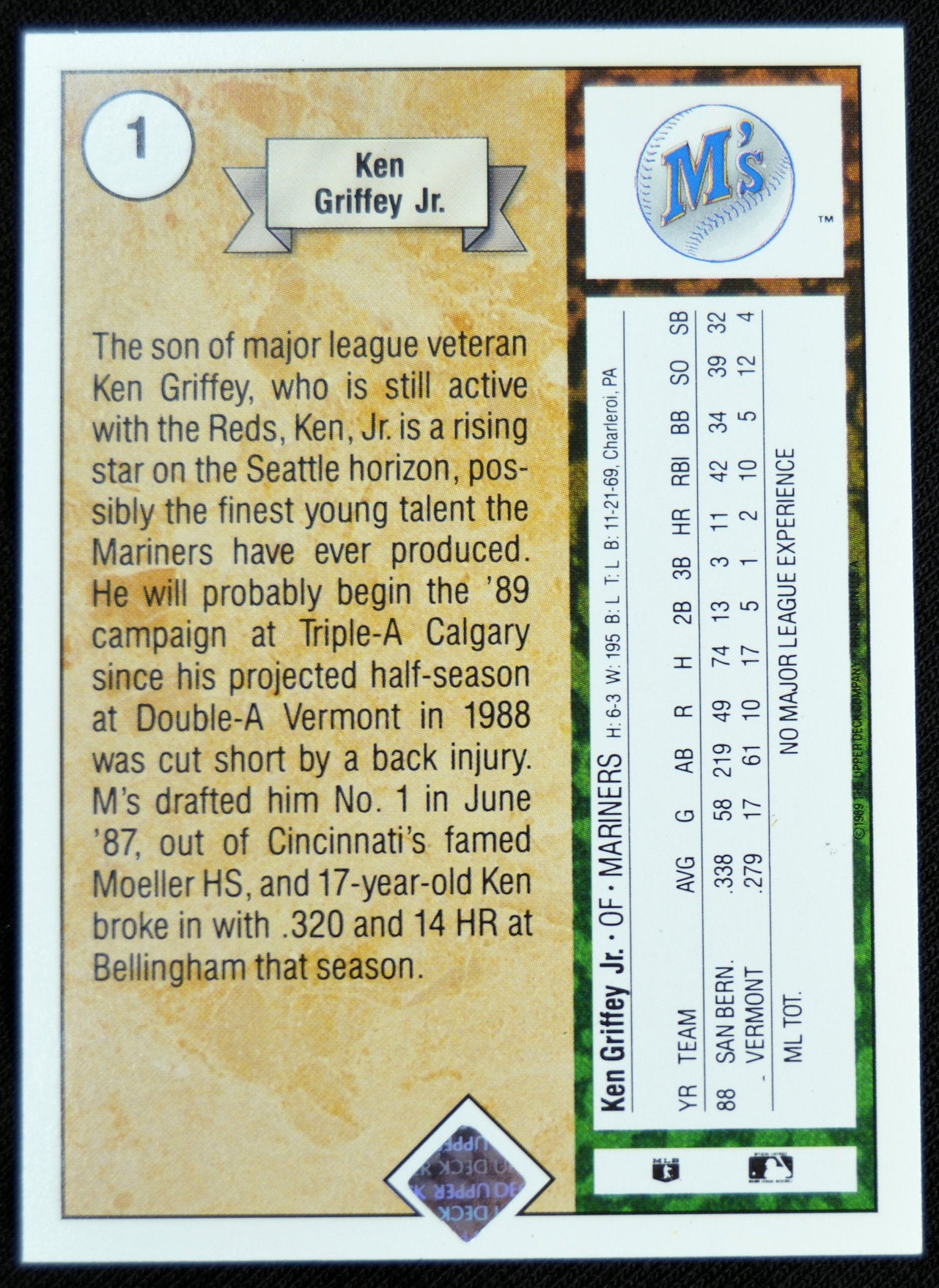 Griffey, Ken Jr - 1989 Upper Deck