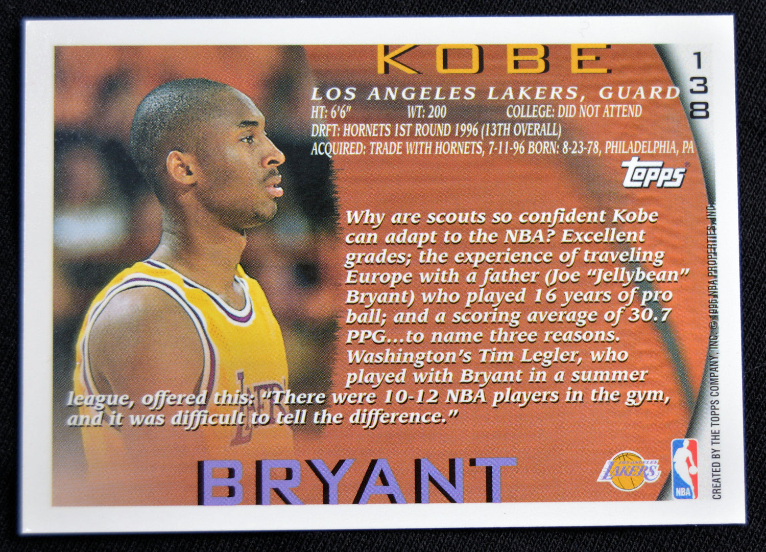 Bryant, Kobe - 1996-97 Topps Rookie