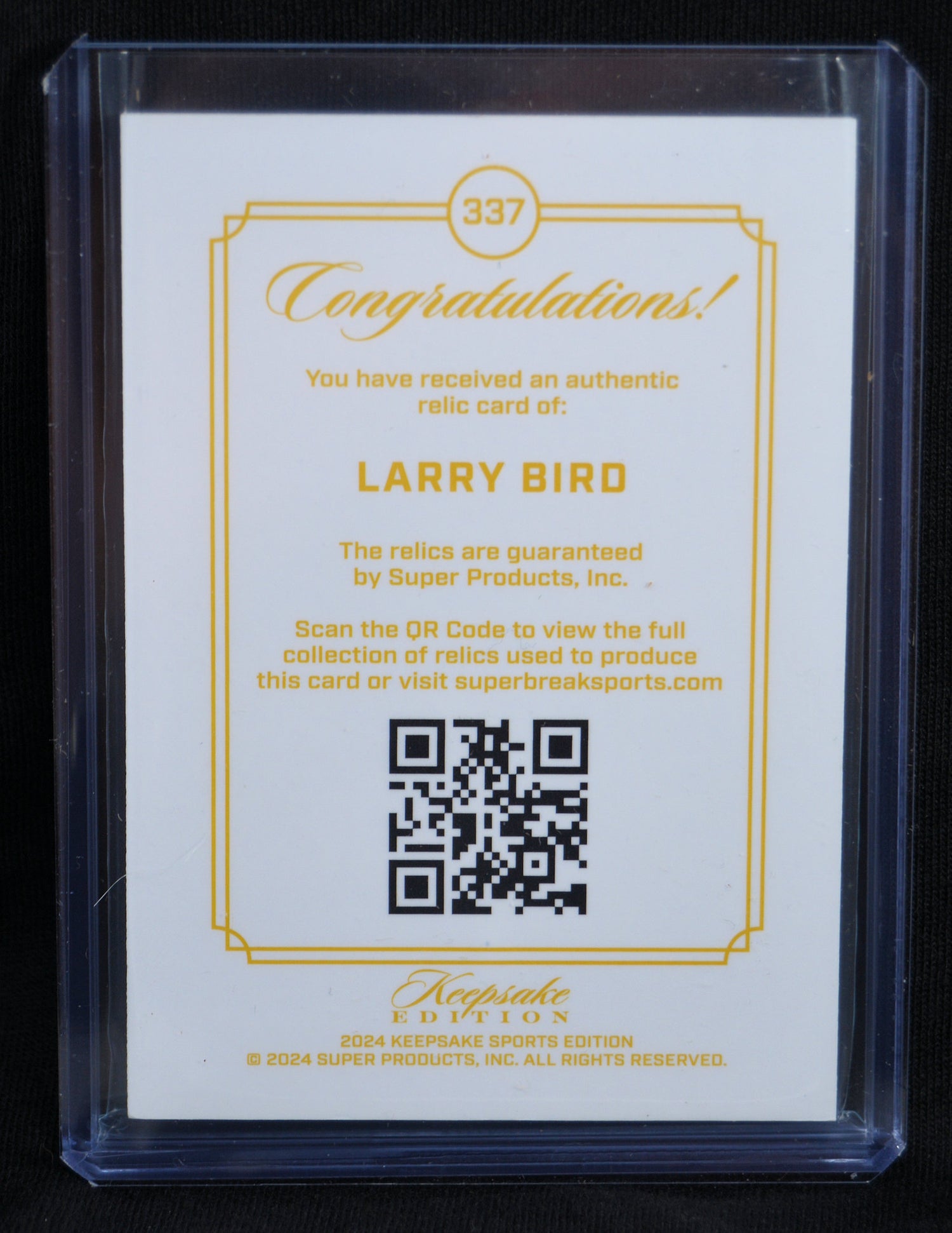 Bird, Larry - 2024 Keepsake Relic 34/99