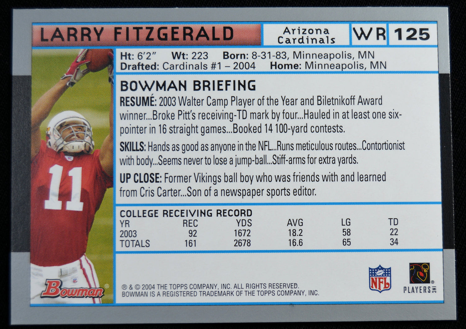Fitzgerald, Larry - 2004 Bowman RC
