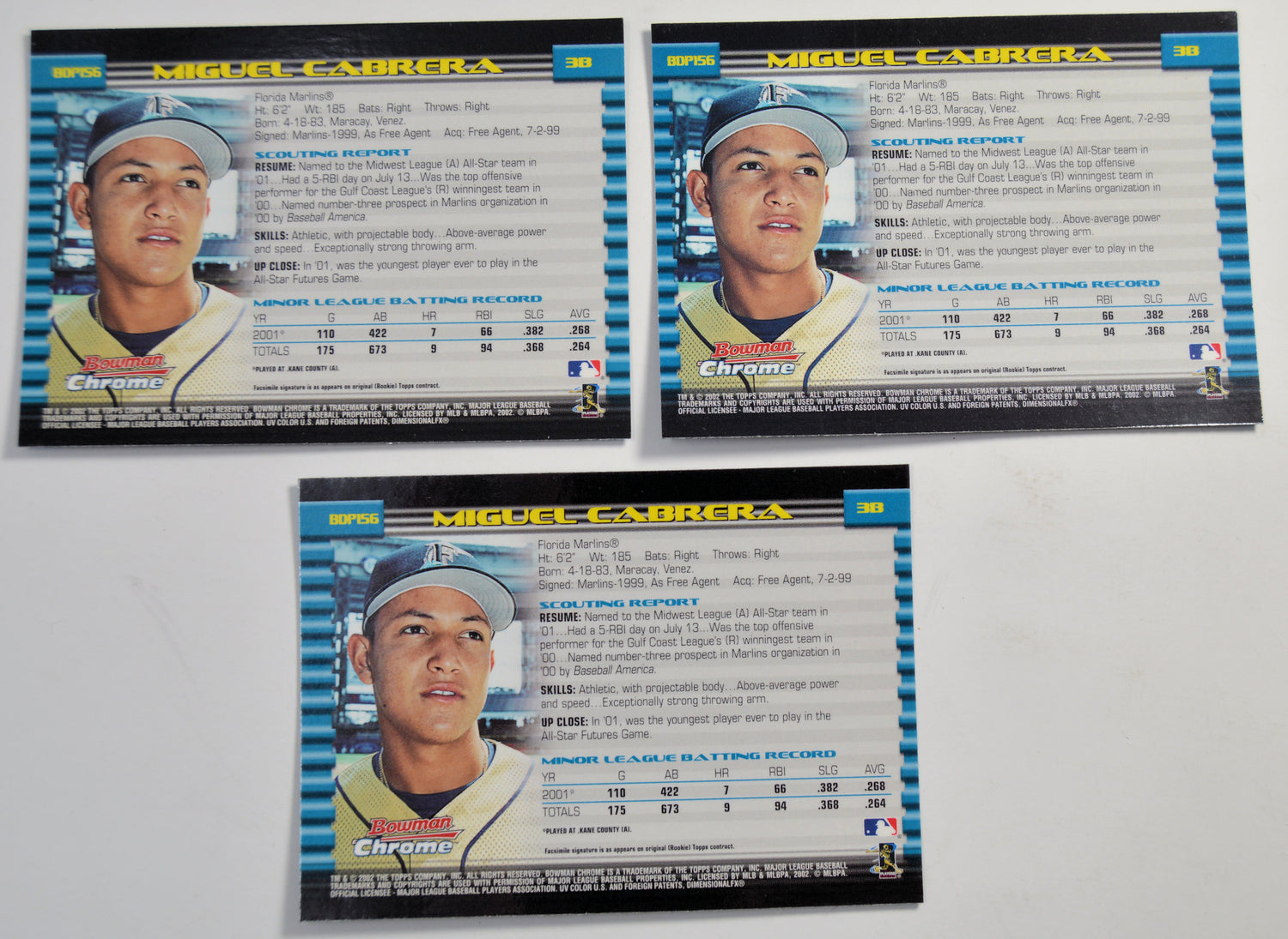 Cabrera, Miguel - 2002 Bowman Chrome Draft (3)