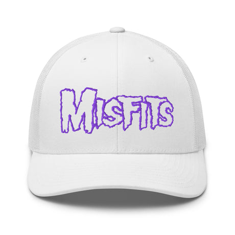 Misfits - Purple on White Trucker HD Embroidered Hat