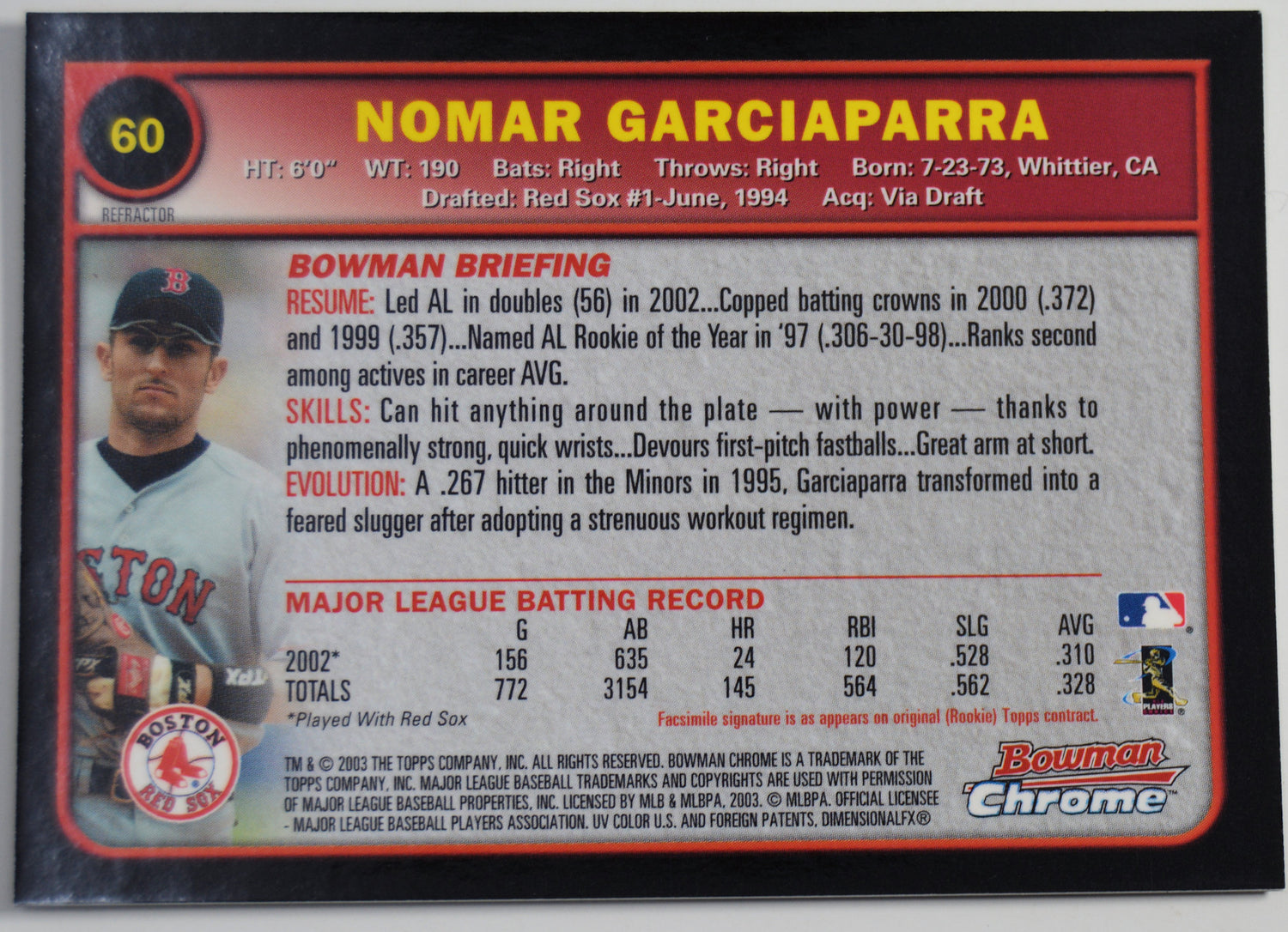 Garciaparra, Nomar - 2003 Bowman Refractor