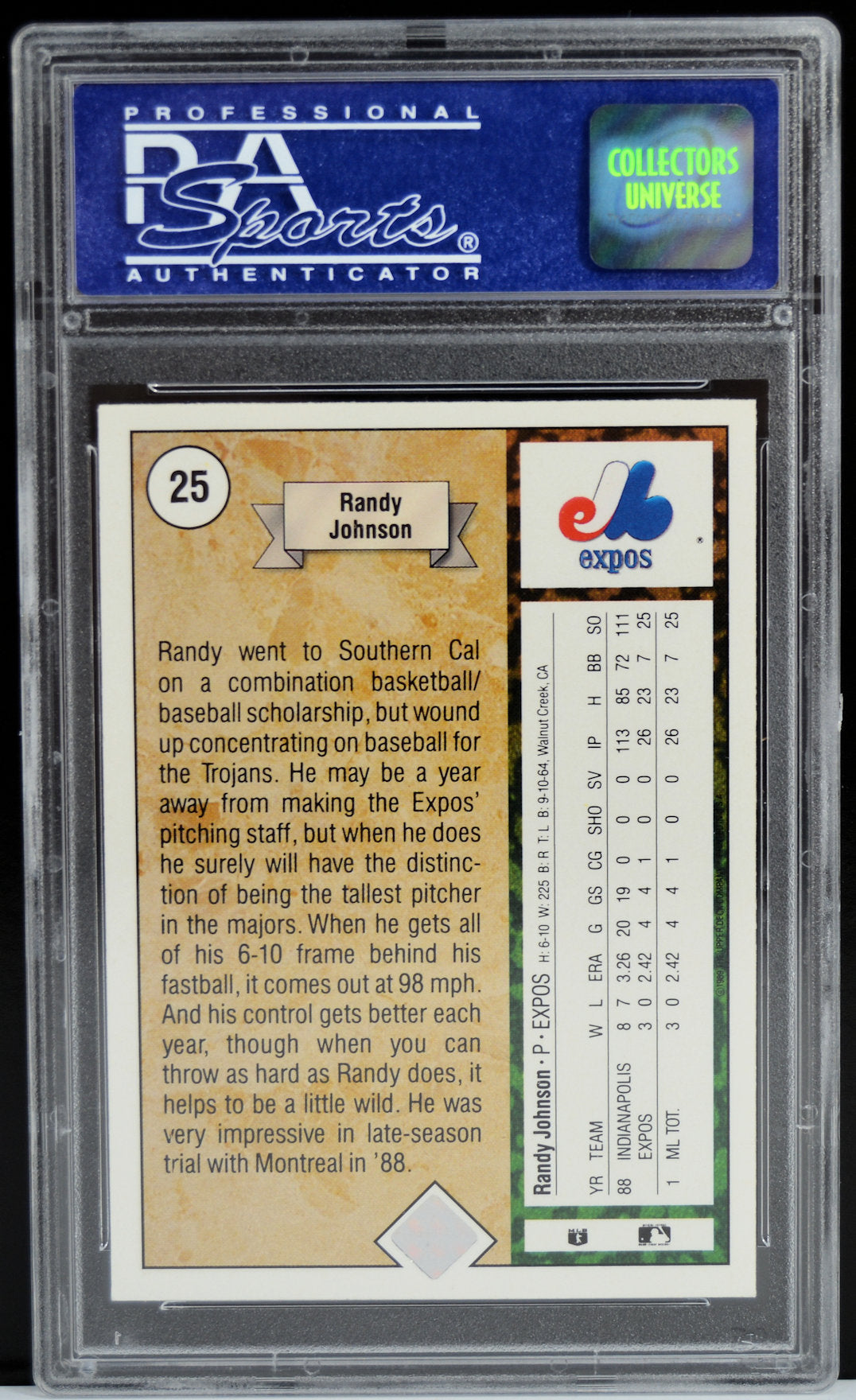 Johnson, Randy - 1989 Upper Deck PSA