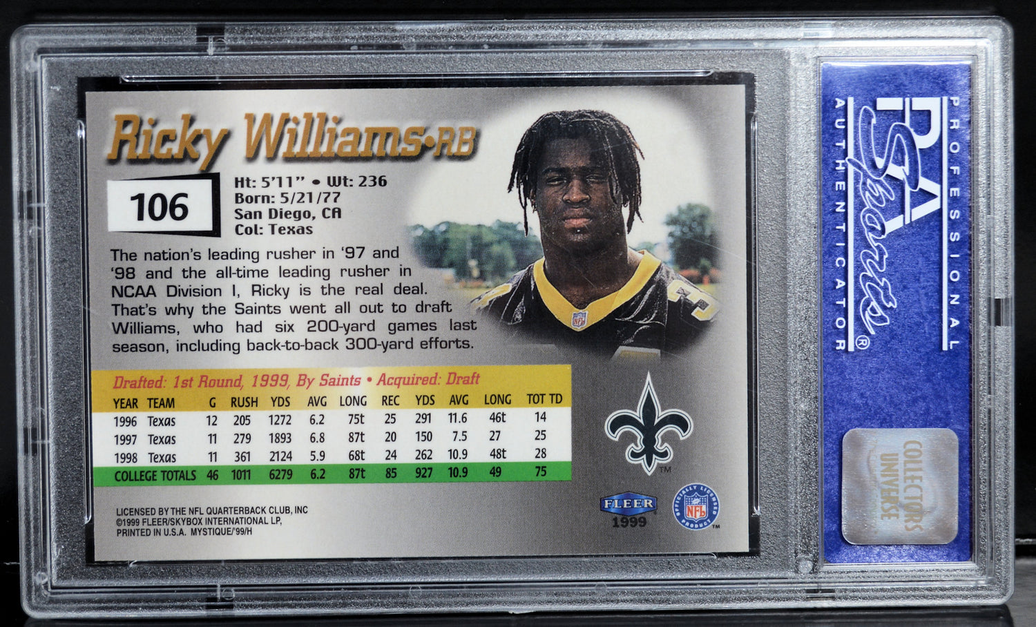 Williams, Ricky - 1999 Fleer Mystique RC