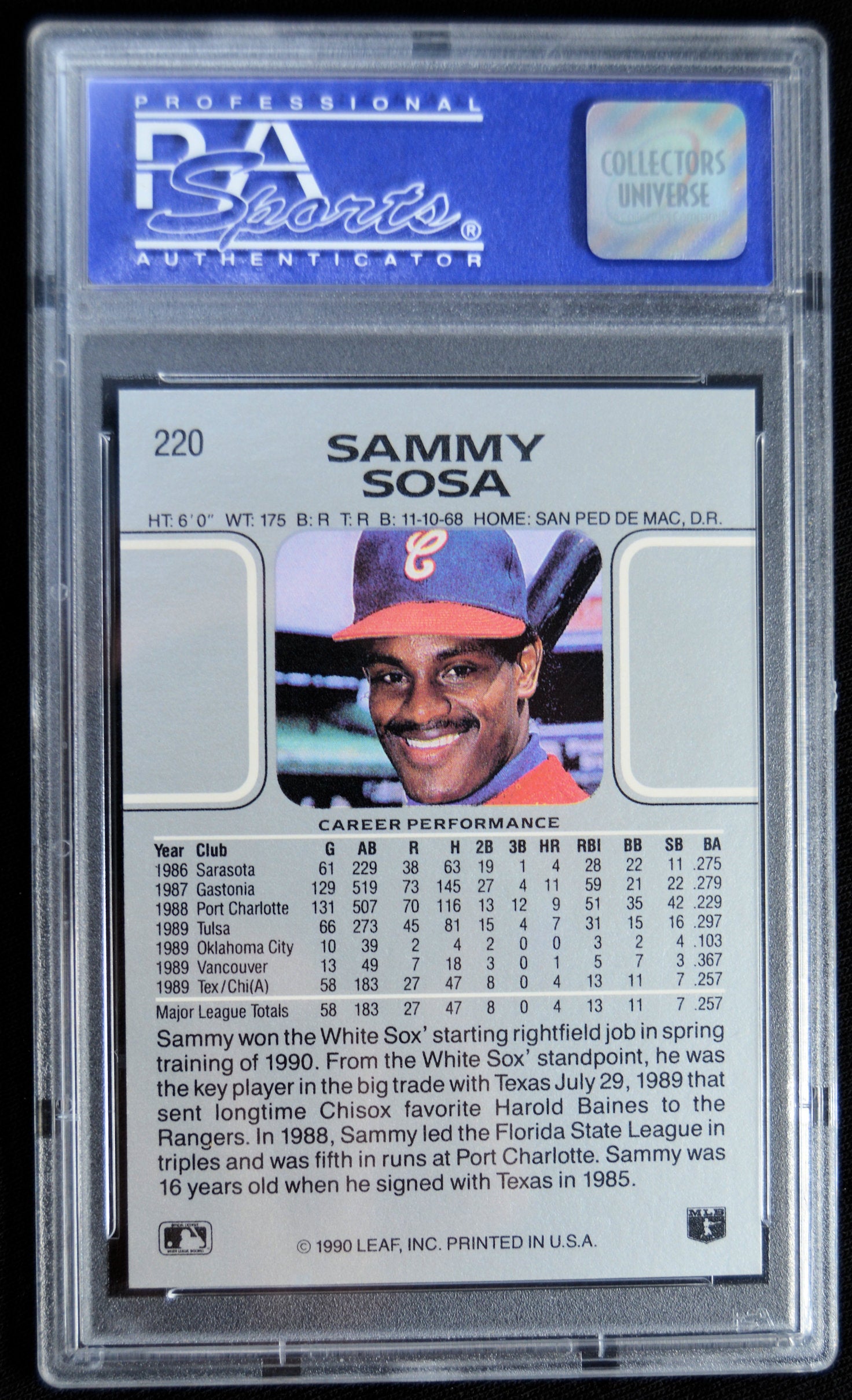 Sosa, Sammy - 1990 Leaf RC