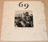 Vinyl record cover for 69 Tribe - Bikers with a black and white photo of bikers on motorcycles.