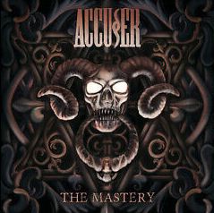 Vinyl record cover art featuring a skull and intricate dark designs, with the band name 'ACCUSER' prominently displayed.