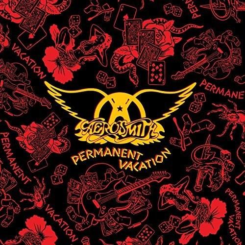 Vinyl record with red cover featuring 'Aerosmith' logo and design