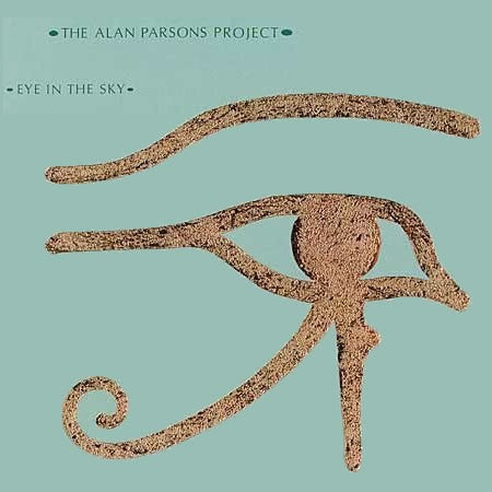 Album cover of 'Eye in the Sky' by The Alan Parsons Project with sand-like design on a teal background.
